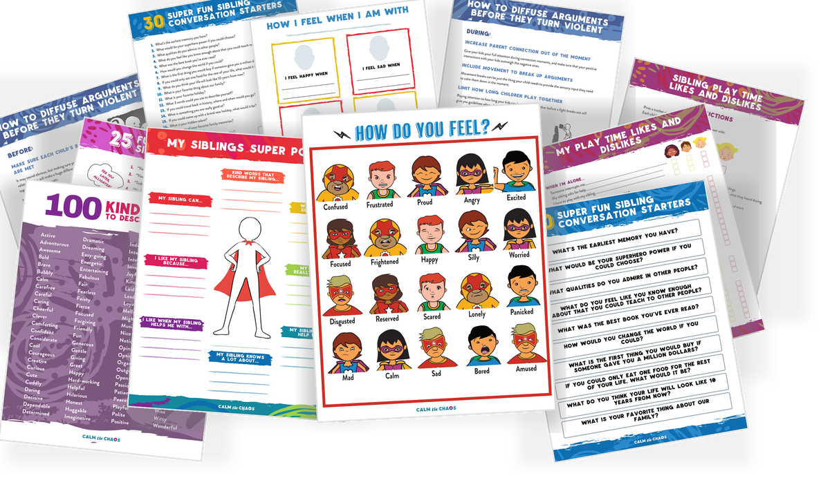 Printable worksheets from the Treat Each Other Kindly pack