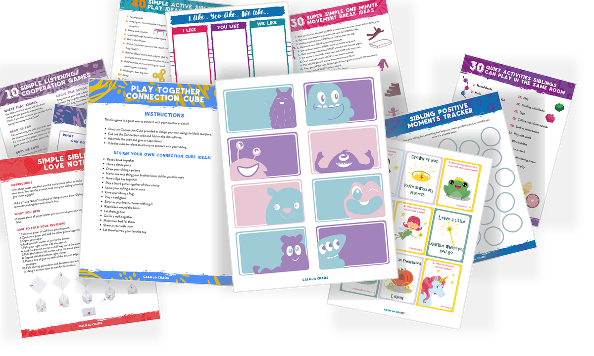 Printable activities from the Play Together Nicely pack